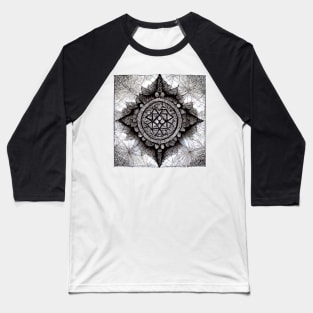 Mandala Metatron black and white Baseball T-Shirt